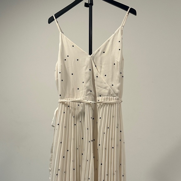 LOFT Dresses & Skirts - LOFT Cream Dress with Black Polka Dots